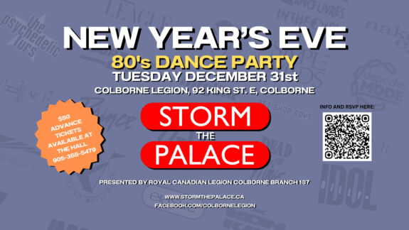 NYE 2025 COLBORNE LEGION New Wave 1980s 1980's 80s Storm The Palace retro 80's cover band toronto party benefit wedding ontario port hope It movie Derry Stephen King